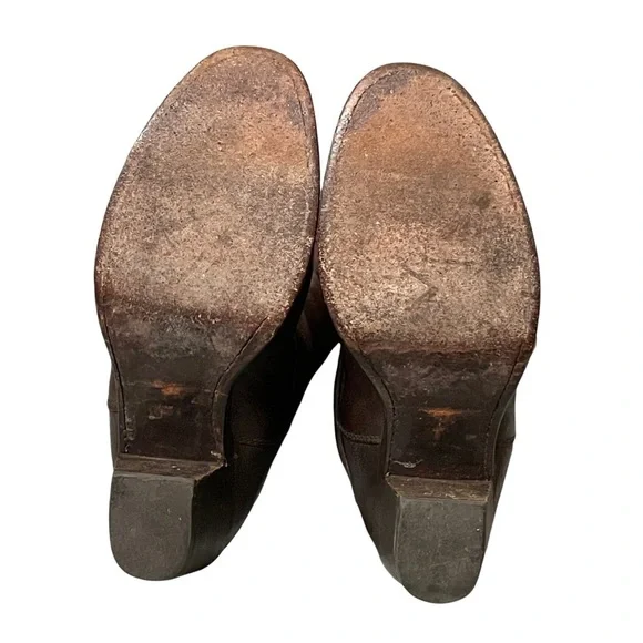 Frye Jane Strappy Dark Brown Knee High Heeled Boots Size 6.5 - Picture 9 of 16